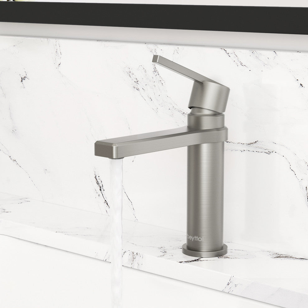 Single Handle Brass Bath Faucet, Supply line, Brushed Nickel