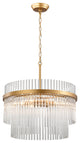 Cervine Glossy Bronze Two-Tier Crystal Glass Bar Round Chandelier