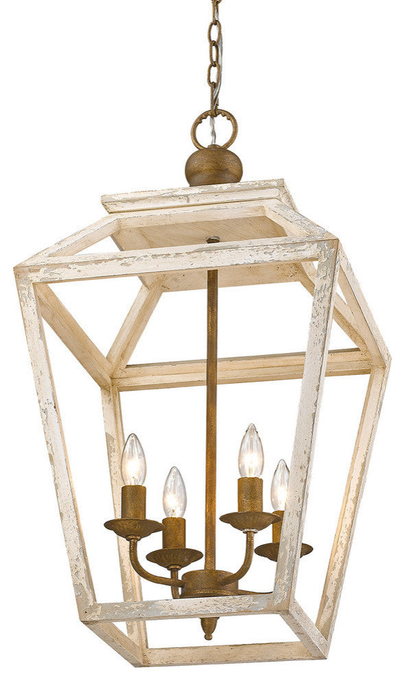 Golden Lighting 0839-4P Haiden 4 Light 16"W Taper Candle Pendant - Burnished