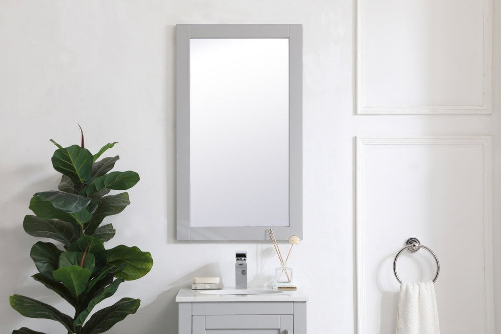 18" Contemporary Grey-Light Vanity Mirror