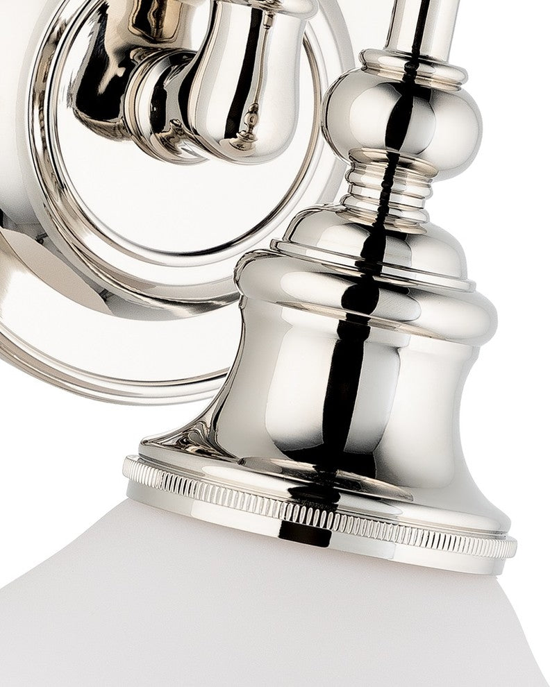 Sutton 1-Light Bath and Vanity With Opal Matte Glass Shade, Polished Nickel