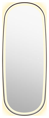 Cellini Rectangular Bathroom/Dressing LED Lighted Wall Mirror, Matte Black, 26"
