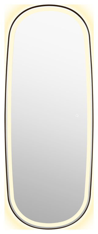 Cellini Rectangular Bathroom/Dressing LED Lighted Wall Mirror, Matte Black, 26"