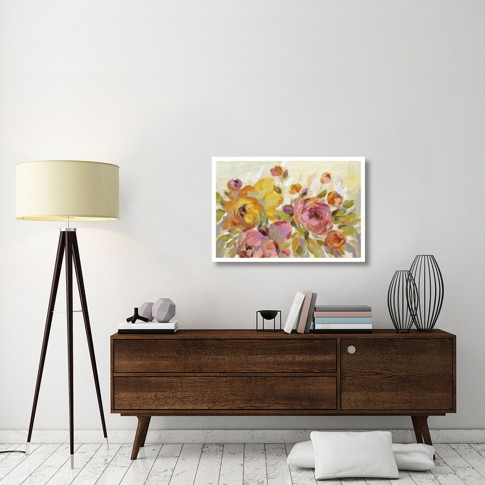"Brushy Peonies" Digital Paper Print by Silvia Vassileva, 38"x26"
