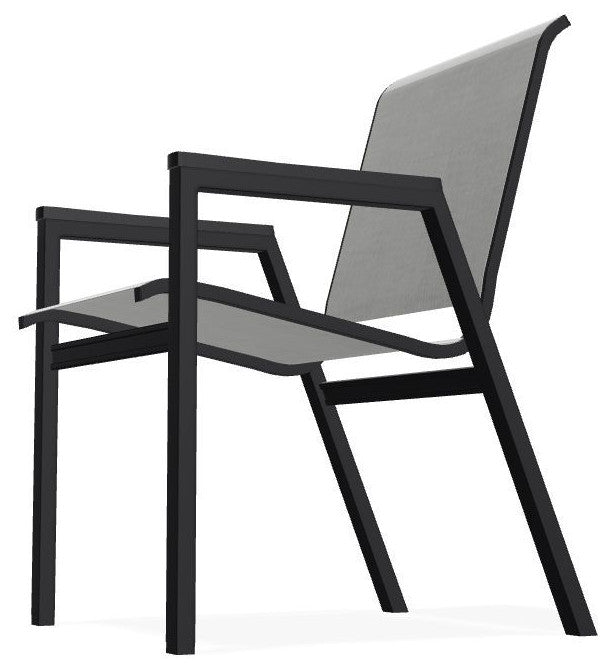 Bazza Sling Stackable Outdoor Dining Chair, Alloy/Black