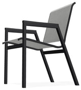 Bazza Sling Stackable Outdoor Dining Chair, Alloy/Black