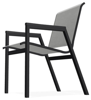 Bazza Sling Stackable Outdoor Dining Chair, Alloy/Black