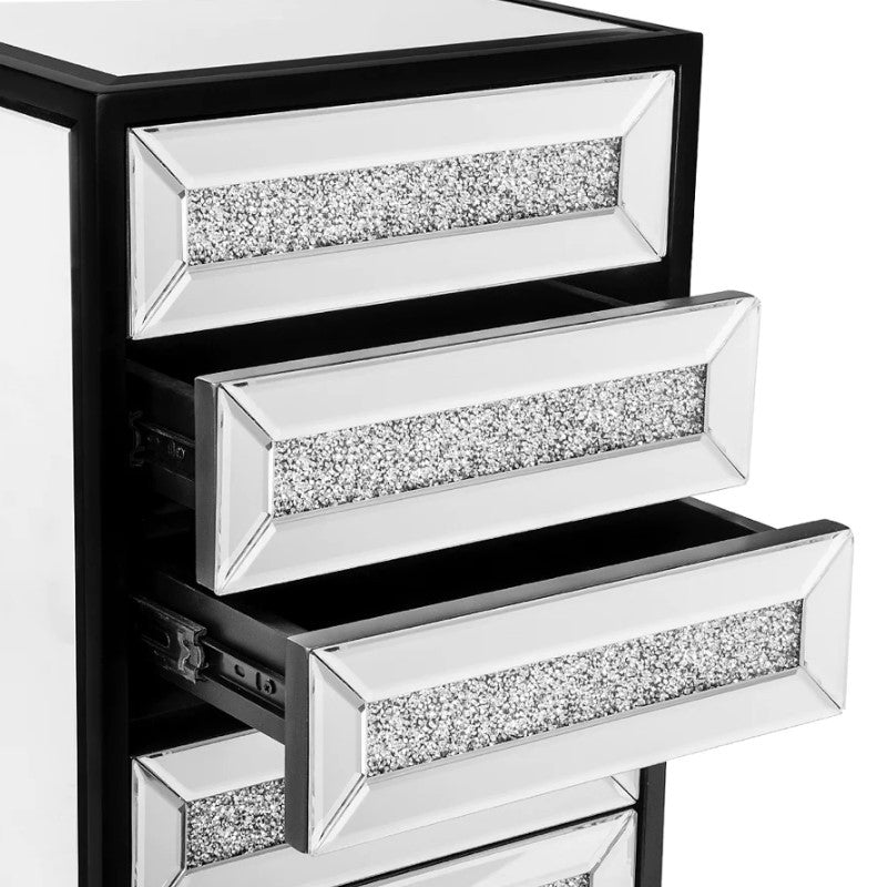 Slaystation Diamond Edition 9 Drawers Vanity Storage Unit, Black