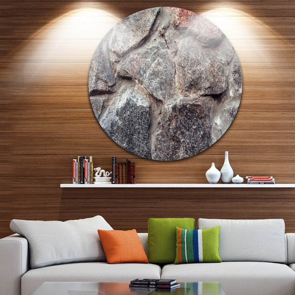 Natural Granite Stone Texture, Landscape Photo Round Wall Art, 11"