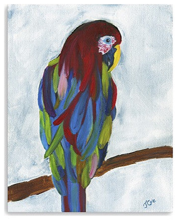 Small Bright and Tropical Parrot Canvas Wall Art