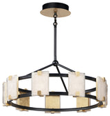 Maxim 39535 Radiant 9 Light 27"W LED Ring Chandelier - Black / Gold Leaf /