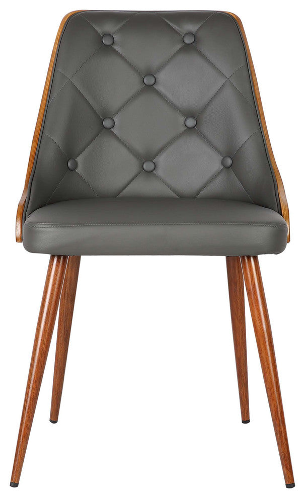Lily Mid-Century Dining Chair, Walnut, Gray