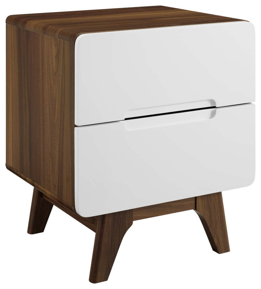 Origin Wood Nightstand or End Table, Walnut White