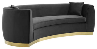 Resolute Curved Performance Velvet Sofa EEI-3408-BLK
