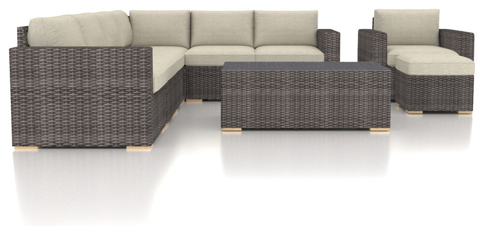 Dune 9 Piece Sectional Set, Canvas Flax