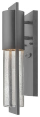 Shelter Mini Outdoor Wall Sconce, Hematite With Clear Seedy Glass