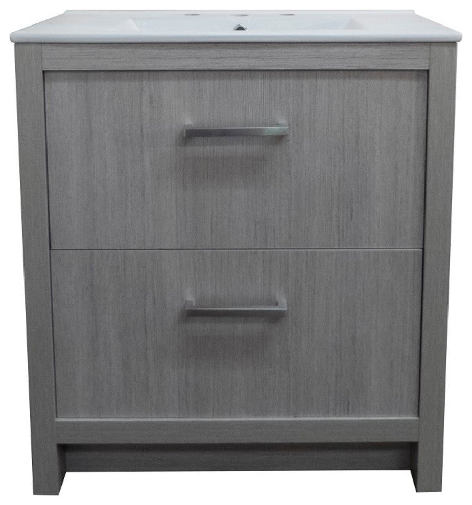 30" Single Sink Vanity With Gray Pine Finish