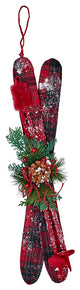 Hanging Plaid Snow Skis, 22"