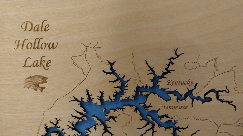 Dale Hollow Lake Kentucky/Tennessee Map, Small, Standout