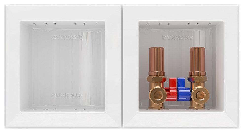 Symmons LaundryMate Washing Machine Valve and Plastic Drain Box, With Arrestors