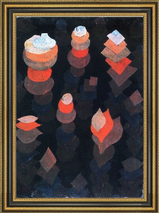 Paul Klee Growth of the Night Plants - 18" x 27" Framed Premium Canvas Print