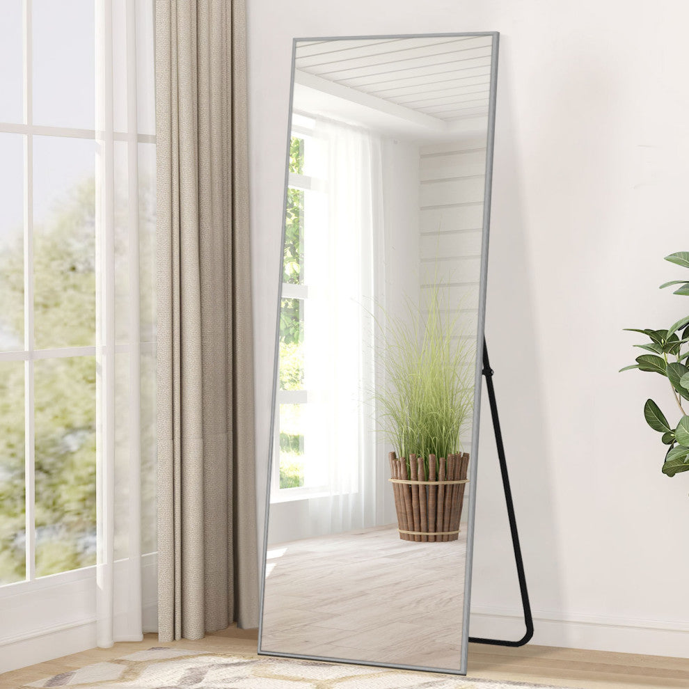 Light Gray Aluminum Framed Mirror