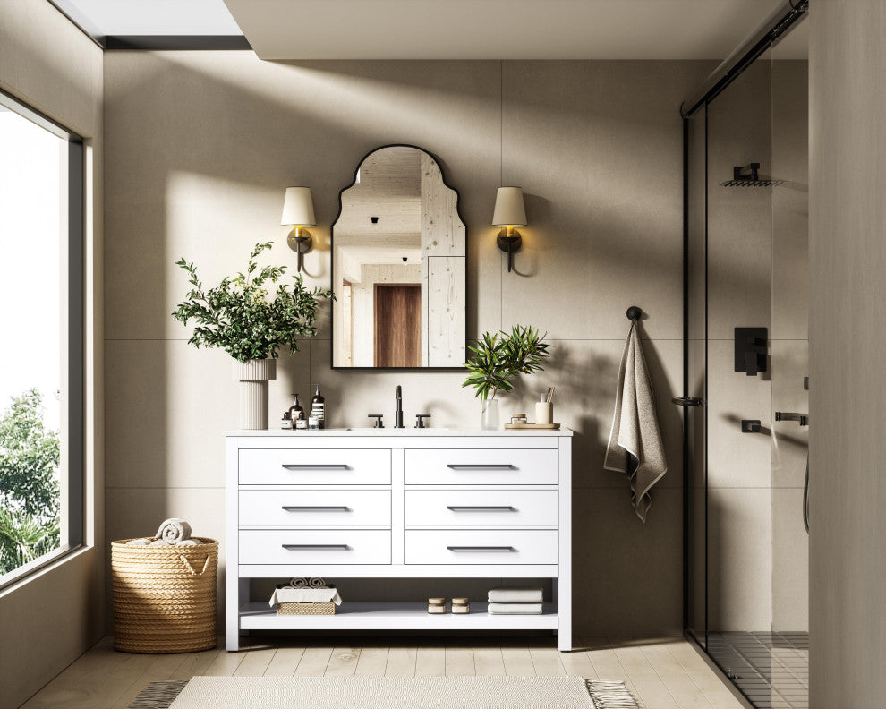 Home Living 54" Single Bathroom Vanity, White