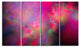 Perfect Red Starry Sky, Abstract Canvas Art Print, 48"x28", 4 Panels