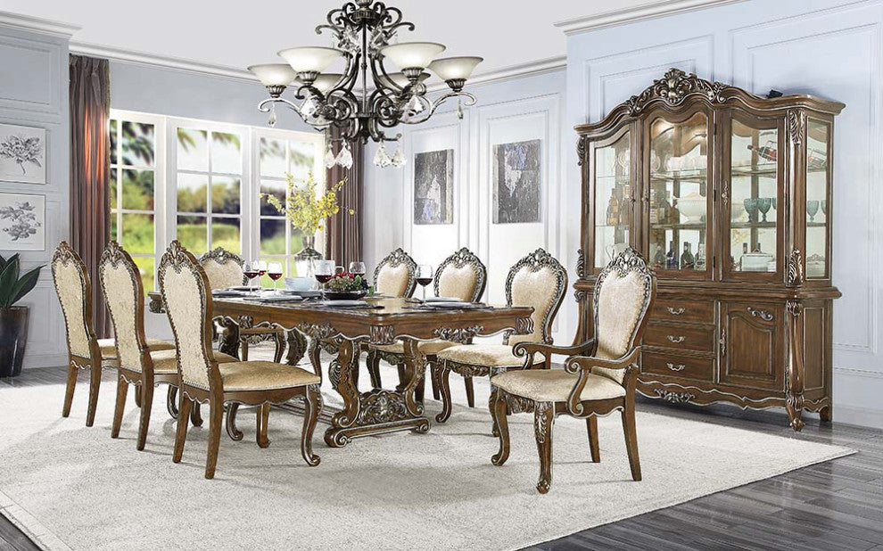 Latisha Dining Table, Antique Oak Finish