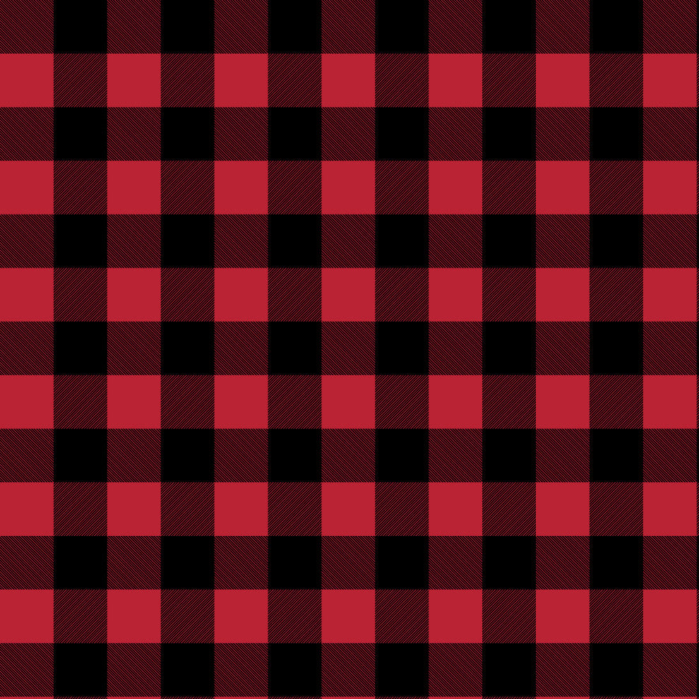Quinn Square Nail Button Ottoman, Classic Gingham Red Black