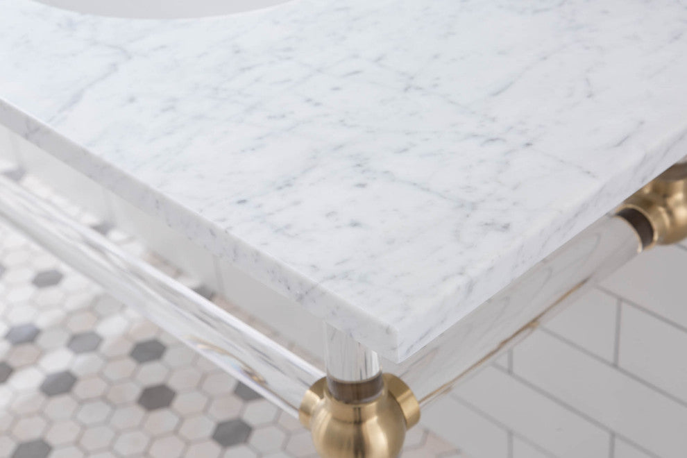 Empire 72" Wide Double Wash Stand, P-Trap, Countertop With Basin, Faucet