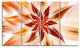 Dance of Brown Exotic Flower, Floral Canvas Art Print, 48"x28", 4 Panels
