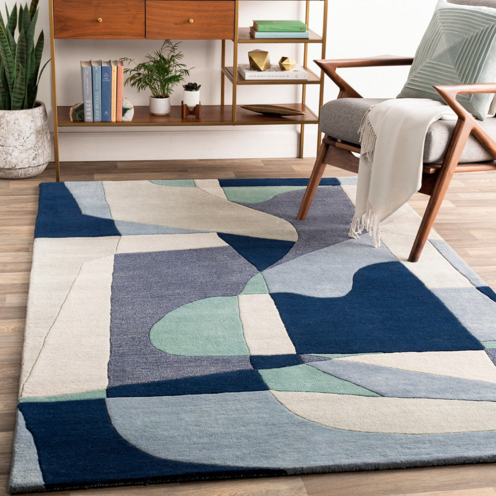 Surya Forum FM-7194 Modern Area Rug, Teal, 3' x 12' Runner