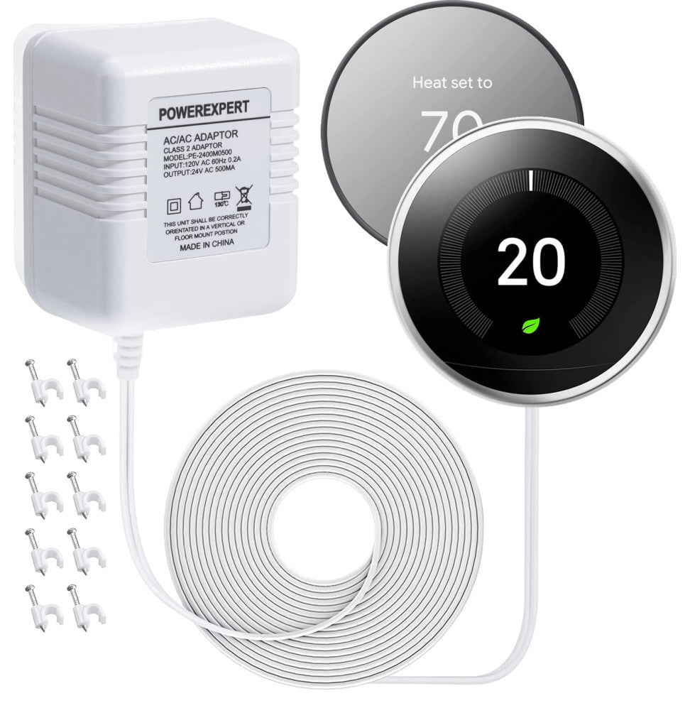 Thermostats 24 Volt Transformer C Wire Power Adapter for Nest, Ecobee, Honeywell
