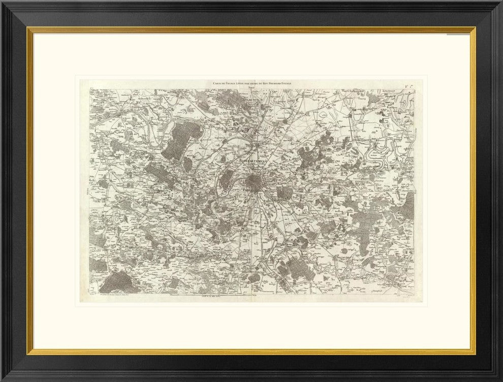 "Paris, France, 1762" Framed Digital Print by Cesar-Francois Cassini, 32x25"
