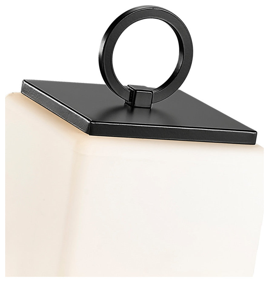 Zlite 593PHMR-567P-BK 2-Light Outdoor Post Mounted Fixture, White Opal