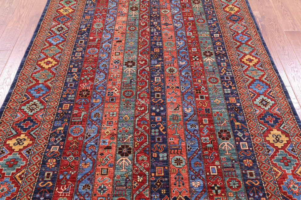 5' 10" X 8' 9" Tribal Persian Gabbeh Shall Hand Knotted Wool Rug Q11153