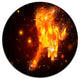 Abstract Running Fire Horse, Animal Round Wall Art, 23"
