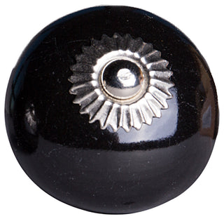1.5" X 1.5" X 1.5" Ceramic Metal Black 12 Pack Knob