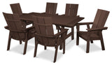 POLYWOOD Modern Adirondack 7-Piece Rustic Farmhouse Dining Set