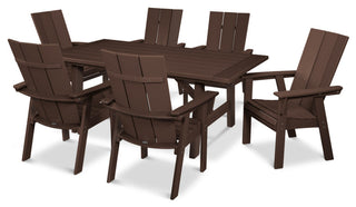 POLYWOOD Modern Adirondack 7-Piece Rustic Farmhouse Dining Set
