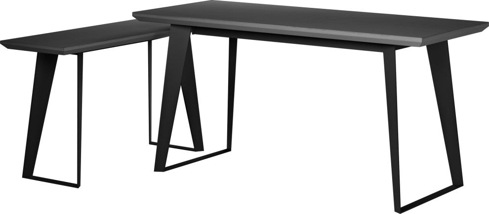 Amsterdam Desk Return, Gray Concrete