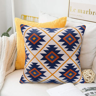 Estate Hand-Woven Gray/Tan Patchwork Linen Throw Pillow