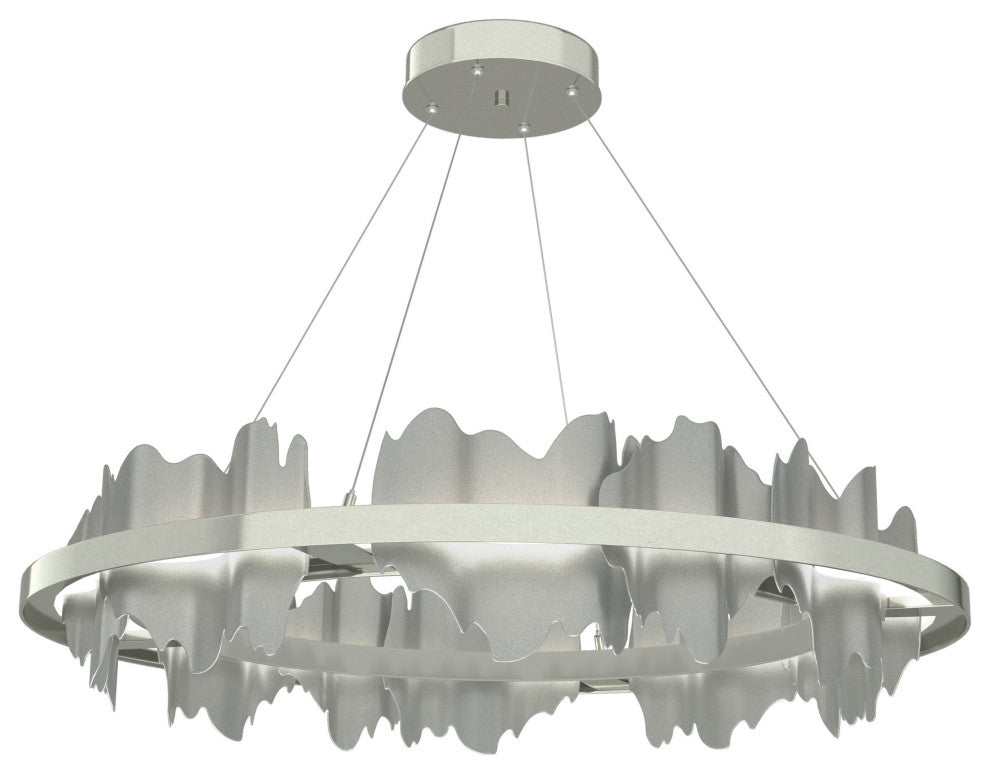 Hildene Circular LED Pendant, Sterling, Vintage Platinum, Standard Height