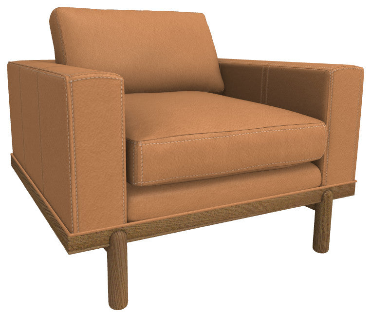 Cantor Leather Chair, Finish Shown: Fawn, Leather Shown: Acorn
