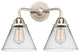 Large Cone Bath Vanity Light, Polished Nickel, Clear, Clear