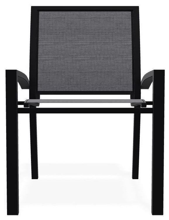 Kendall Sling Stackable Outdoor Dining Chair, Augustine Pewter/Black
