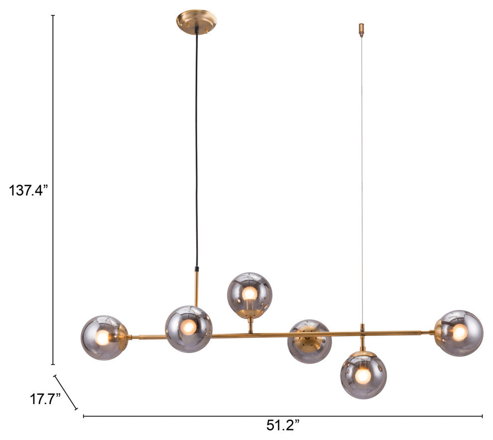 Pendant Ceiling Light Fixture, Glass, Steel Metal, Brass, Gold, Black, Lounge