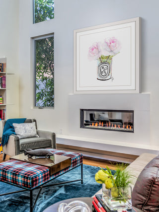 "Two Roses" Framed Painting Print, 24"x24"