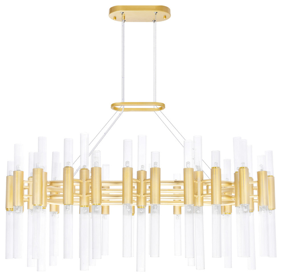 Orgue 72 Light Chandelier With Satin Gold Finish